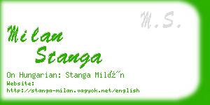 milan stanga business card